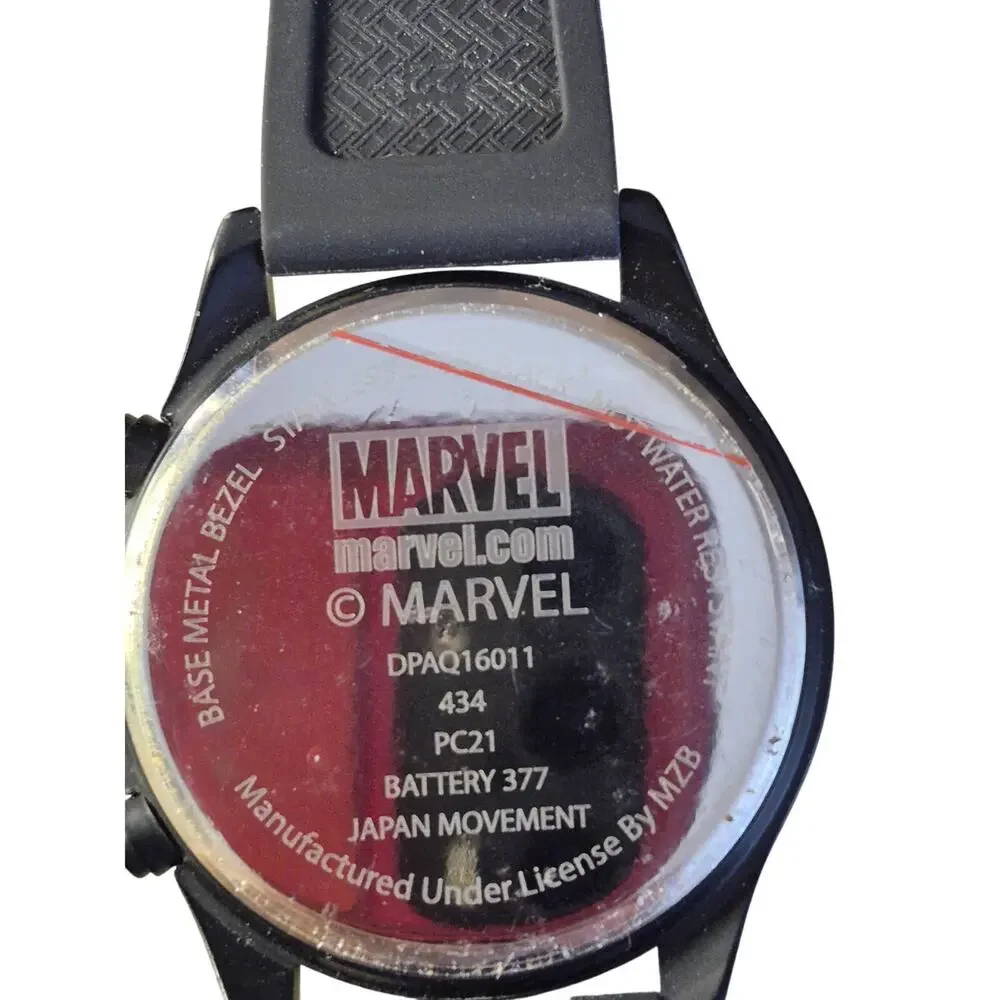 Official Marvel‎ Deadpool Watch New Battery Sharp 46 MM Unisex Fan Favorite